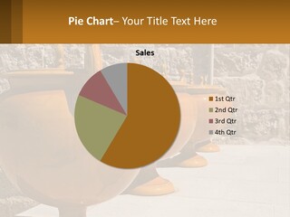 A Group Of Yellow Vases Sitting On Top Of A Sidewalk PowerPoint Template