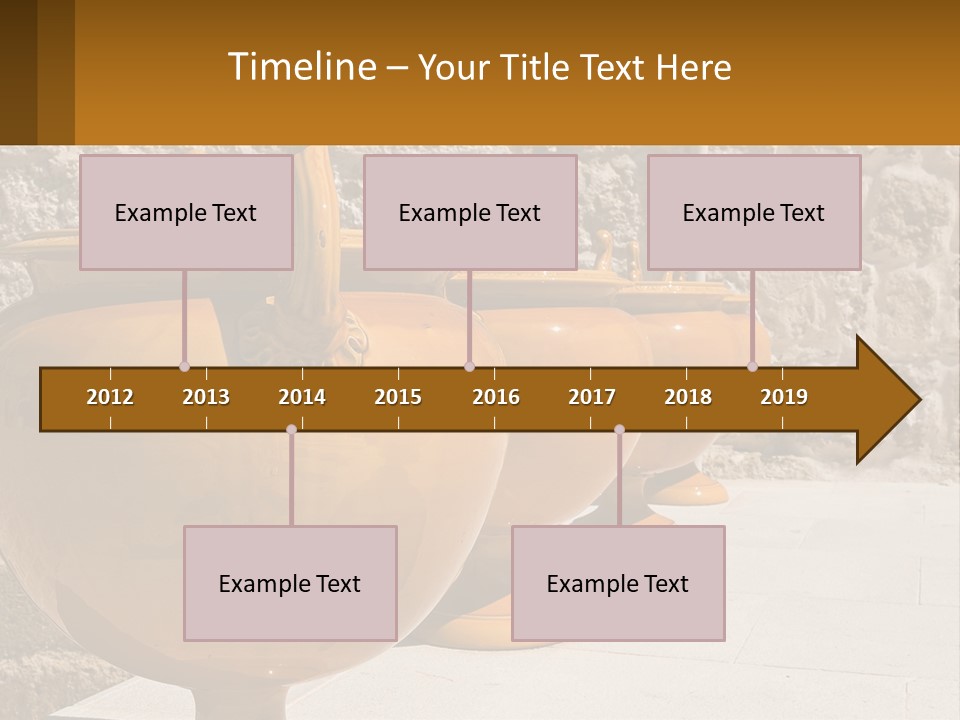 A Group Of Yellow Vases Sitting On Top Of A Sidewalk PowerPoint Template
