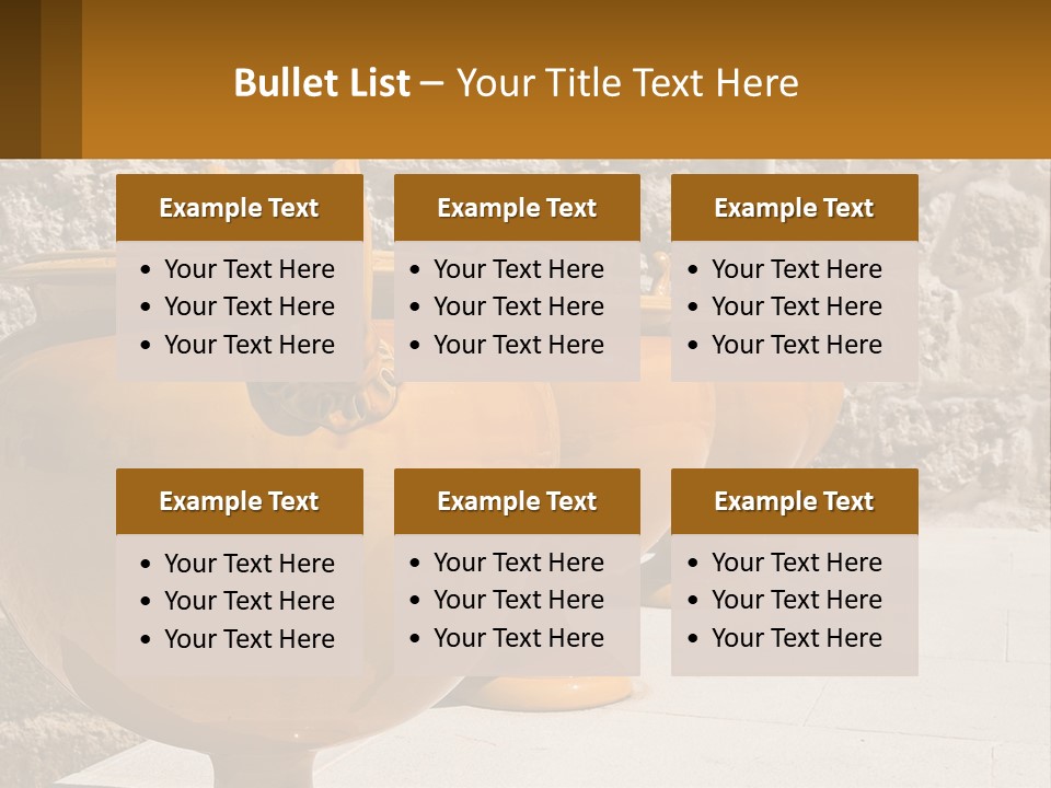 A Group Of Yellow Vases Sitting On Top Of A Sidewalk PowerPoint Template