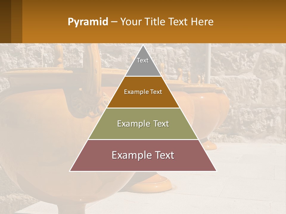 A Group Of Yellow Vases Sitting On Top Of A Sidewalk PowerPoint Template
