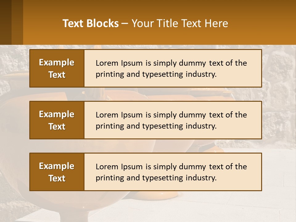A Group Of Yellow Vases Sitting On Top Of A Sidewalk PowerPoint Template