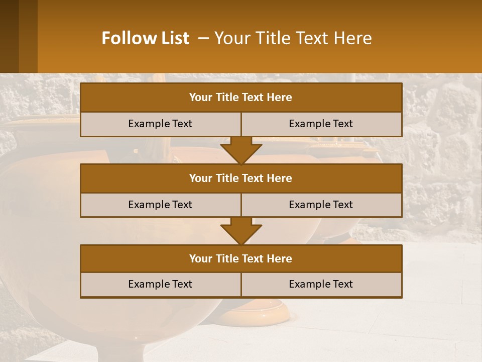 A Group Of Yellow Vases Sitting On Top Of A Sidewalk PowerPoint Template