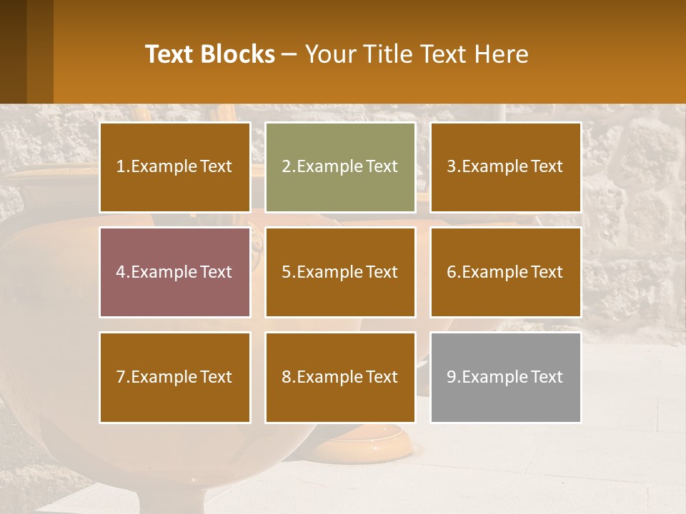 A Group Of Yellow Vases Sitting On Top Of A Sidewalk PowerPoint Template