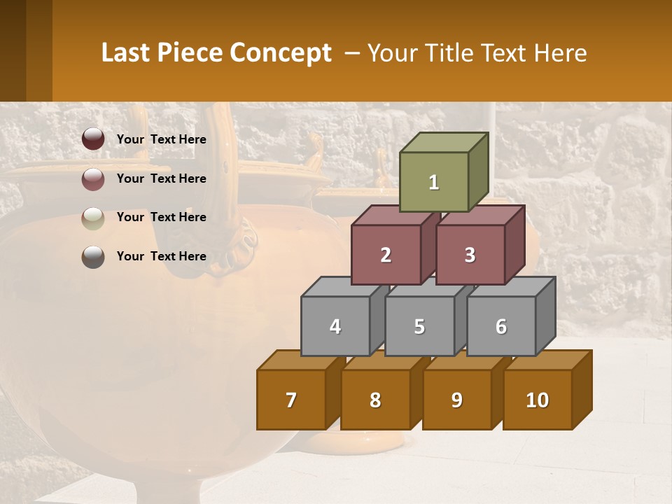 A Group Of Yellow Vases Sitting On Top Of A Sidewalk PowerPoint Template