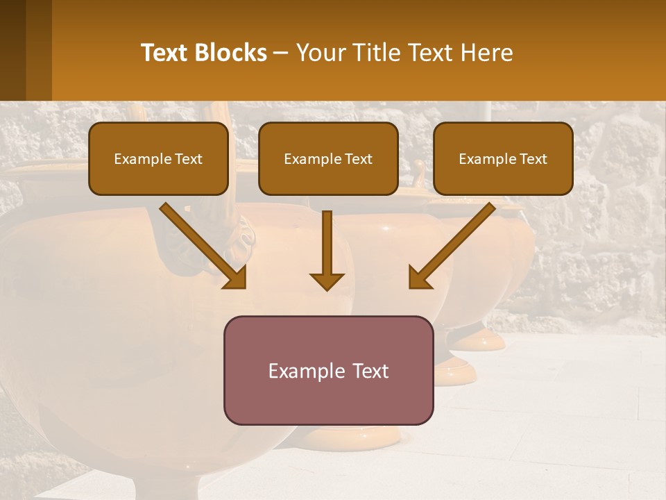 A Group Of Yellow Vases Sitting On Top Of A Sidewalk PowerPoint Template