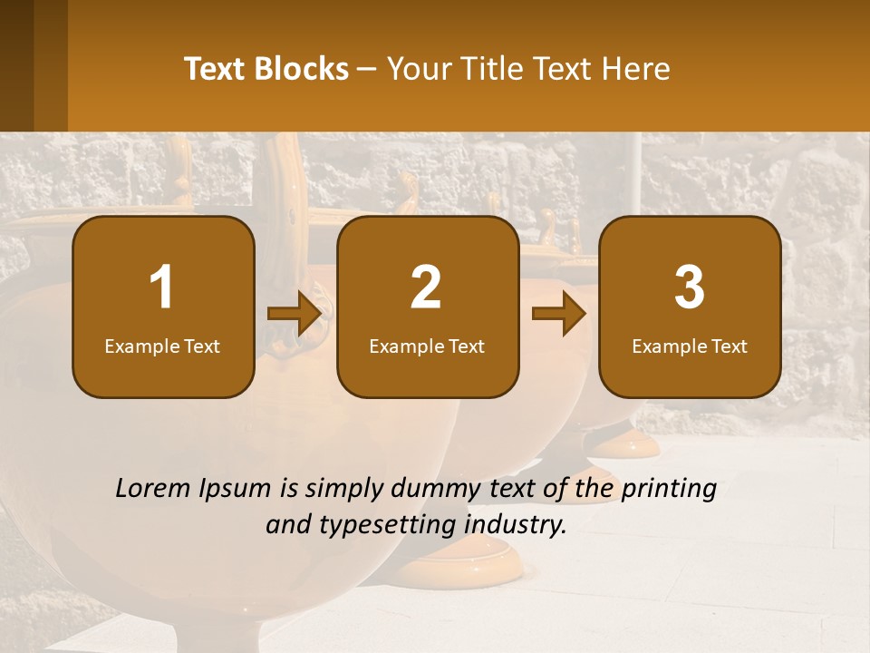 A Group Of Yellow Vases Sitting On Top Of A Sidewalk PowerPoint Template