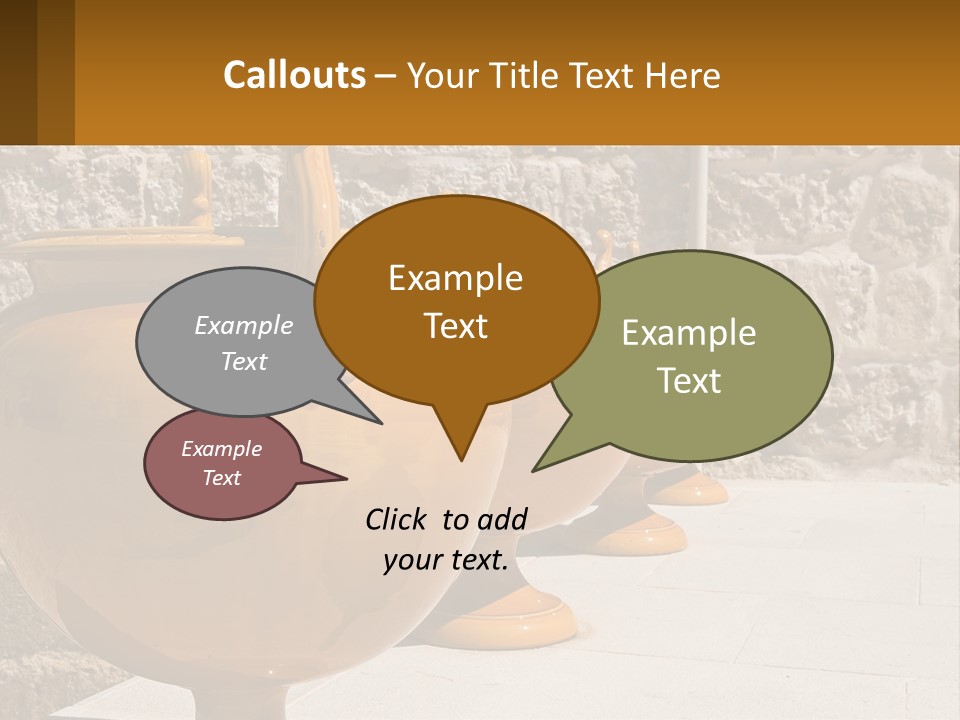 A Group Of Yellow Vases Sitting On Top Of A Sidewalk PowerPoint Template