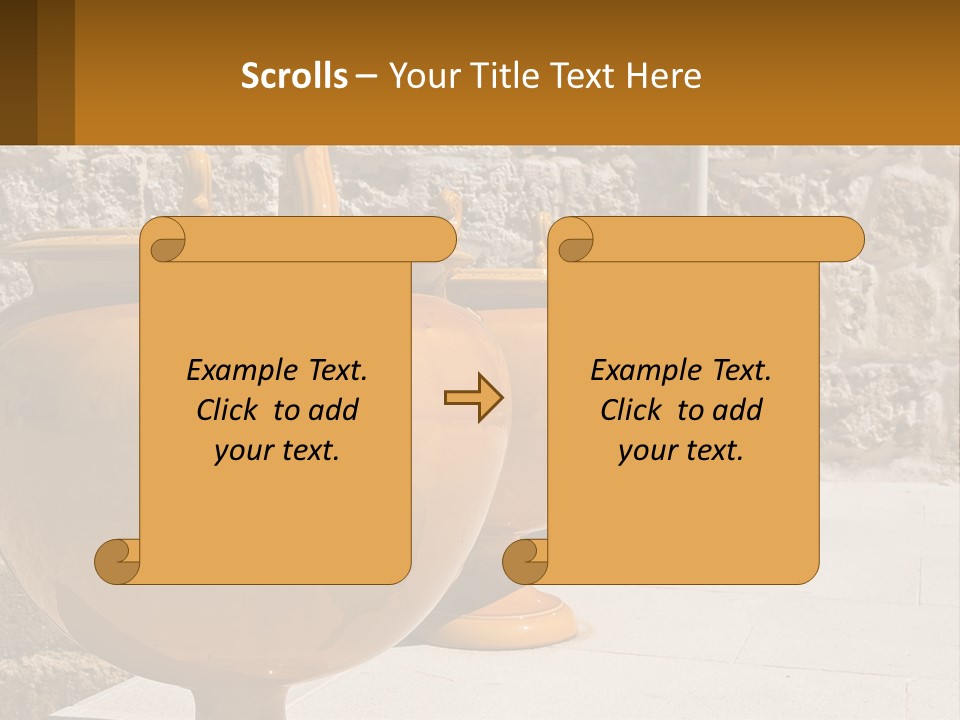 A Group Of Yellow Vases Sitting On Top Of A Sidewalk PowerPoint Template