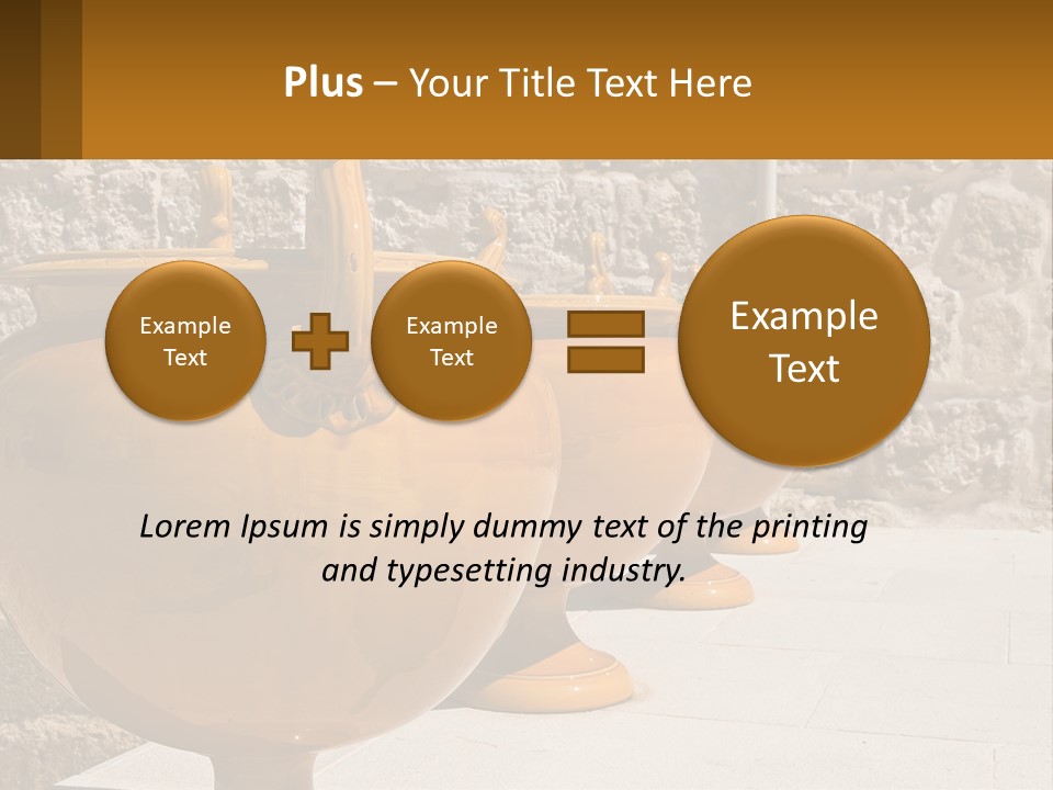 A Group Of Yellow Vases Sitting On Top Of A Sidewalk PowerPoint Template