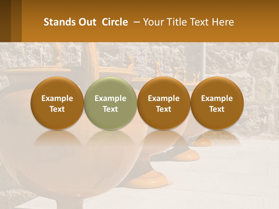 A Group Of Yellow Vases Sitting On Top Of A Sidewalk PowerPoint Template