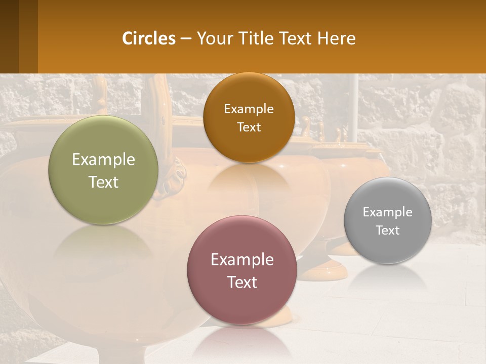A Group Of Yellow Vases Sitting On Top Of A Sidewalk PowerPoint Template
