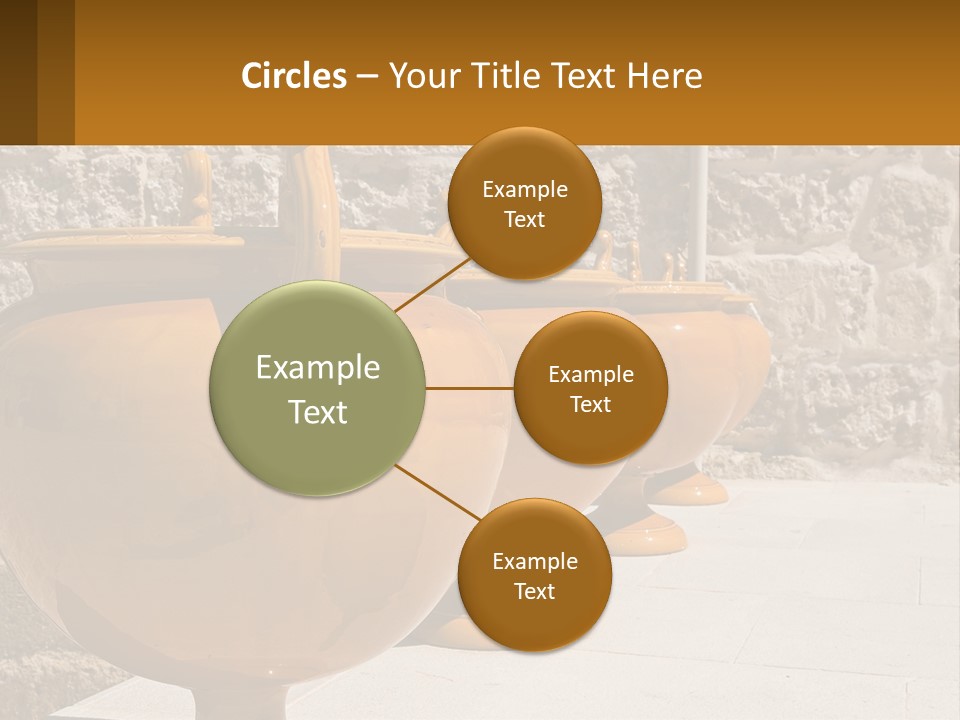 A Group Of Yellow Vases Sitting On Top Of A Sidewalk PowerPoint Template