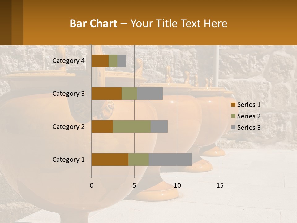 A Group Of Yellow Vases Sitting On Top Of A Sidewalk PowerPoint Template