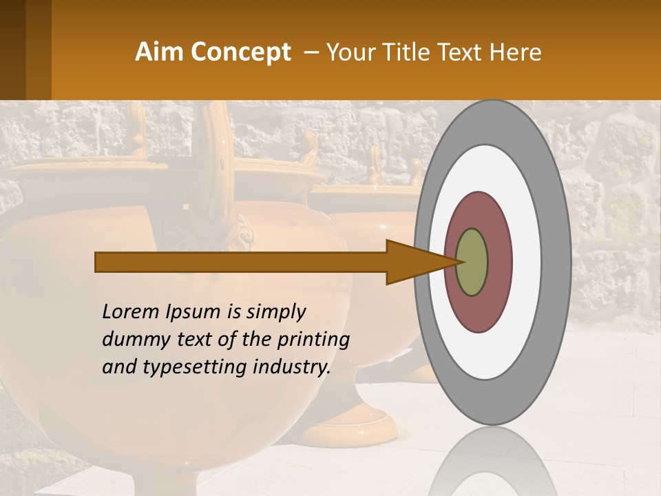 A Group Of Yellow Vases Sitting On Top Of A Sidewalk PowerPoint Template