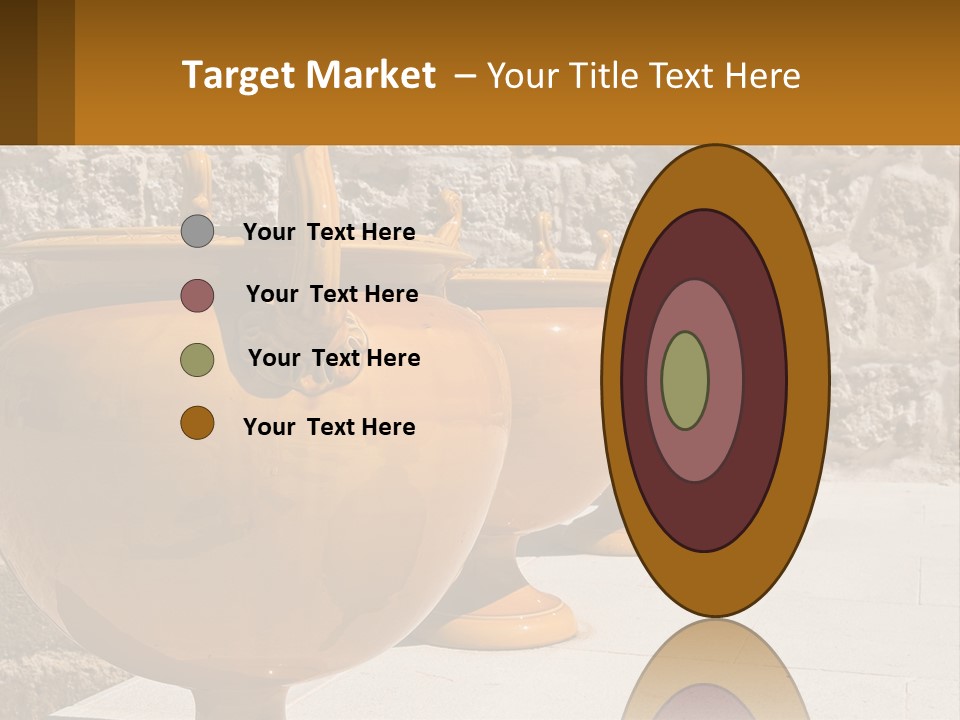 A Group Of Yellow Vases Sitting On Top Of A Sidewalk PowerPoint Template