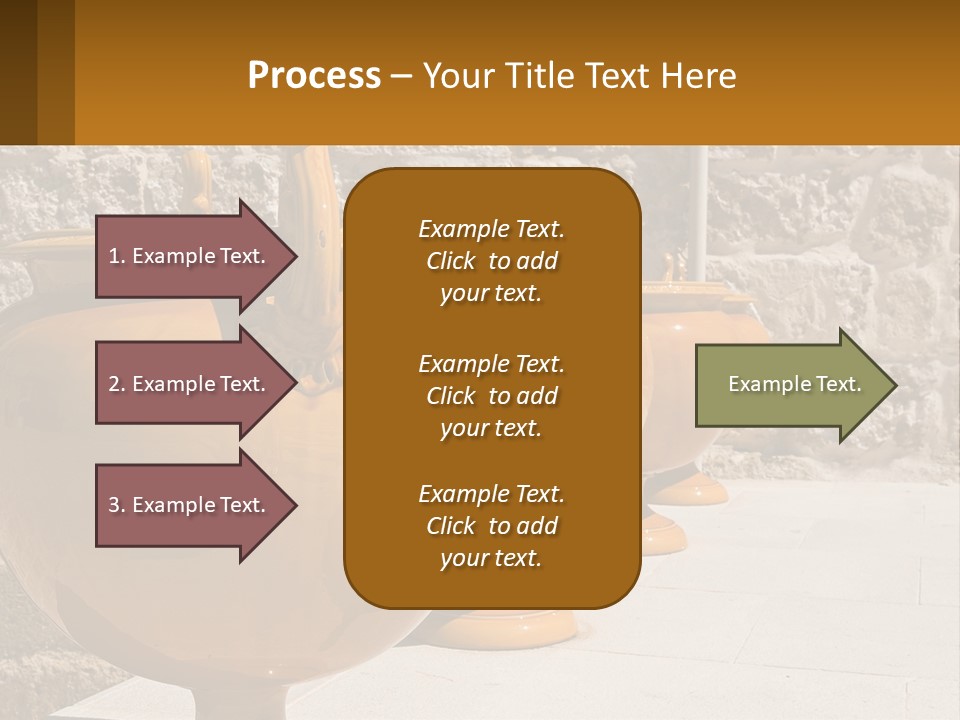 A Group Of Yellow Vases Sitting On Top Of A Sidewalk PowerPoint Template