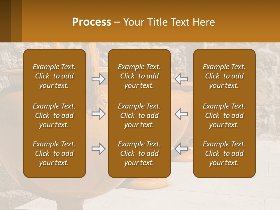 A Group Of Yellow Vases Sitting On Top Of A Sidewalk PowerPoint Template