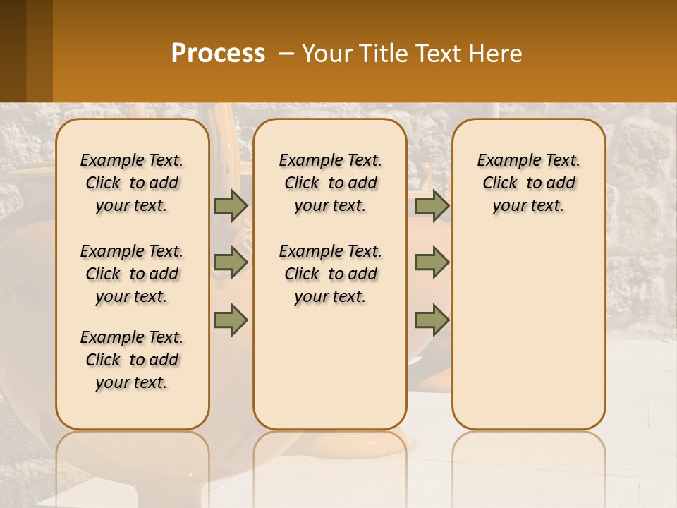 A Group Of Yellow Vases Sitting On Top Of A Sidewalk PowerPoint Template