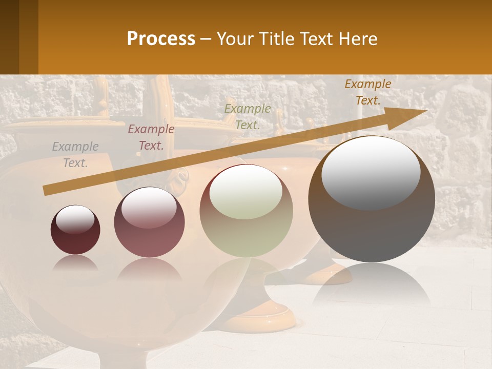A Group Of Yellow Vases Sitting On Top Of A Sidewalk PowerPoint Template