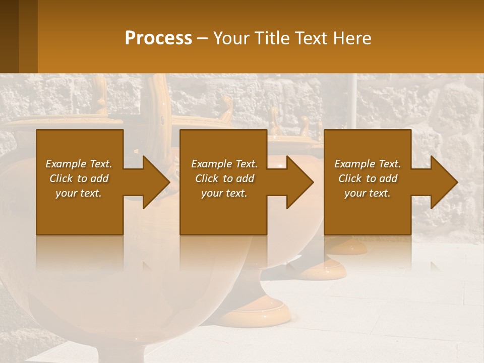 A Group Of Yellow Vases Sitting On Top Of A Sidewalk PowerPoint Template