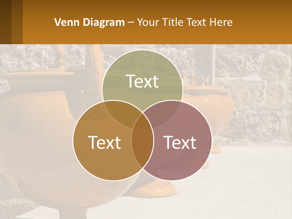 A Group Of Yellow Vases Sitting On Top Of A Sidewalk PowerPoint Template