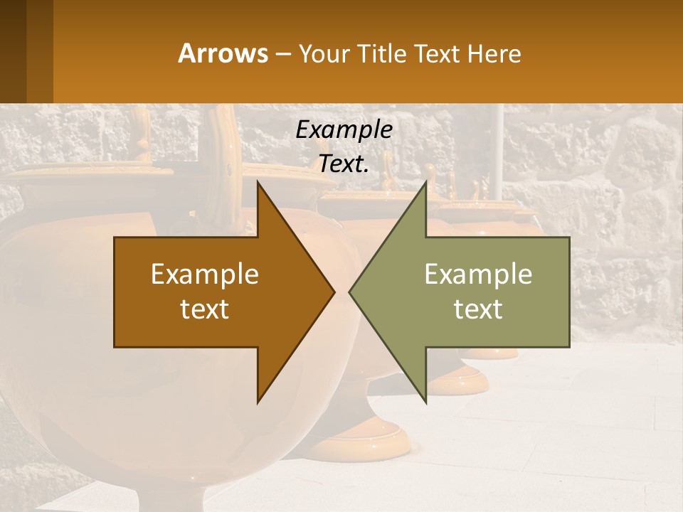 A Group Of Yellow Vases Sitting On Top Of A Sidewalk PowerPoint Template