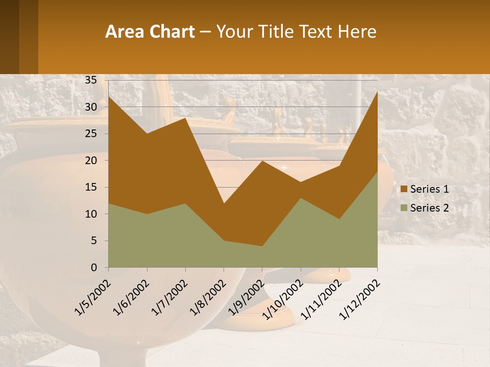 A Group Of Yellow Vases Sitting On Top Of A Sidewalk PowerPoint Template