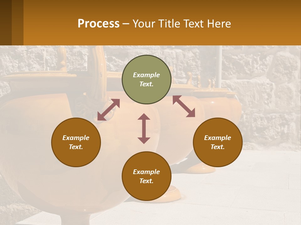 A Group Of Yellow Vases Sitting On Top Of A Sidewalk PowerPoint Template