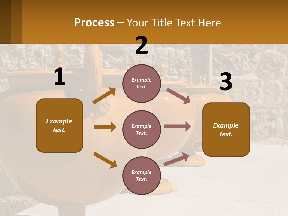 A Group Of Yellow Vases Sitting On Top Of A Sidewalk PowerPoint Template
