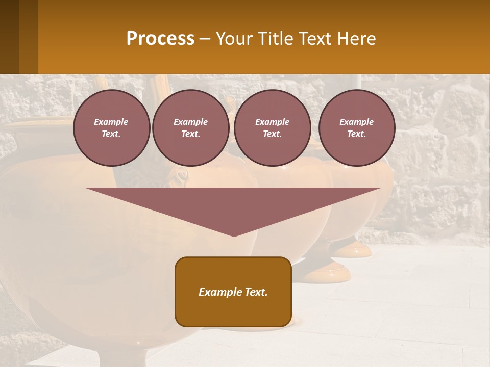 A Group Of Yellow Vases Sitting On Top Of A Sidewalk PowerPoint Template