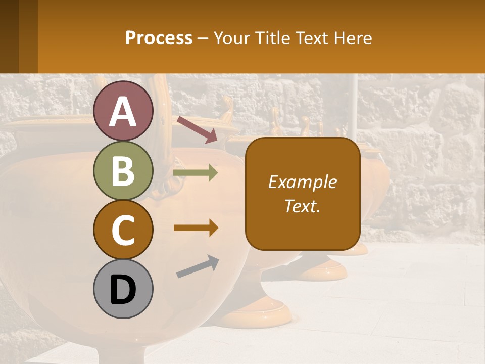 A Group Of Yellow Vases Sitting On Top Of A Sidewalk PowerPoint Template
