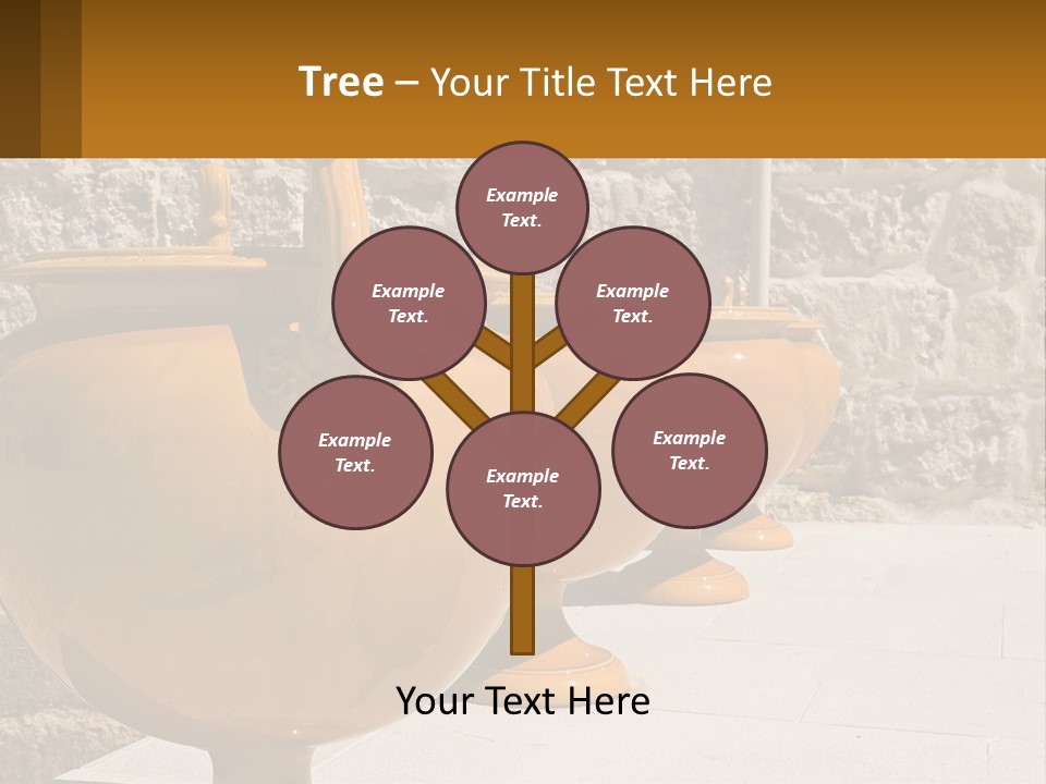A Group Of Yellow Vases Sitting On Top Of A Sidewalk PowerPoint Template