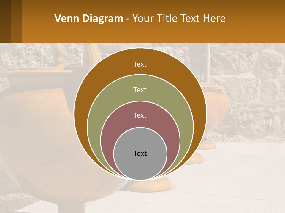 A Group Of Yellow Vases Sitting On Top Of A Sidewalk PowerPoint Template