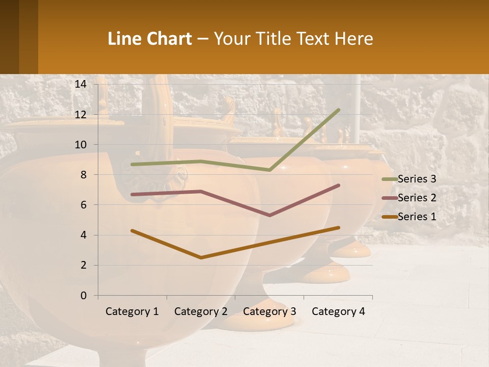 A Group Of Yellow Vases Sitting On Top Of A Sidewalk PowerPoint Template