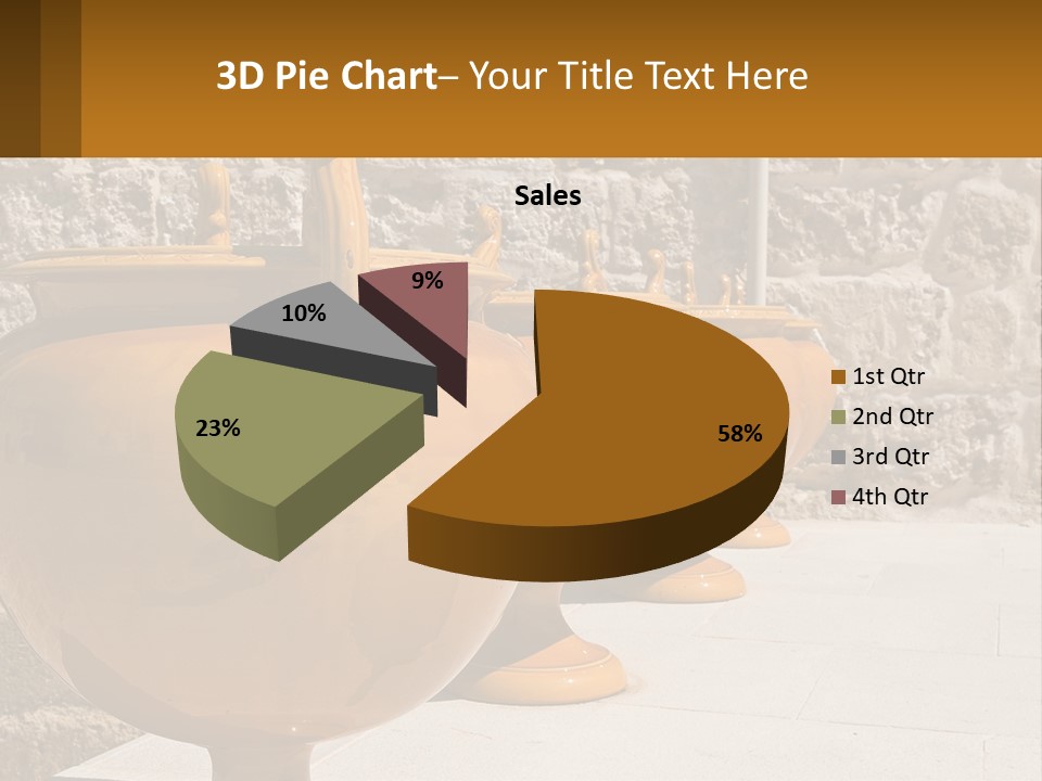 A Group Of Yellow Vases Sitting On Top Of A Sidewalk PowerPoint Template