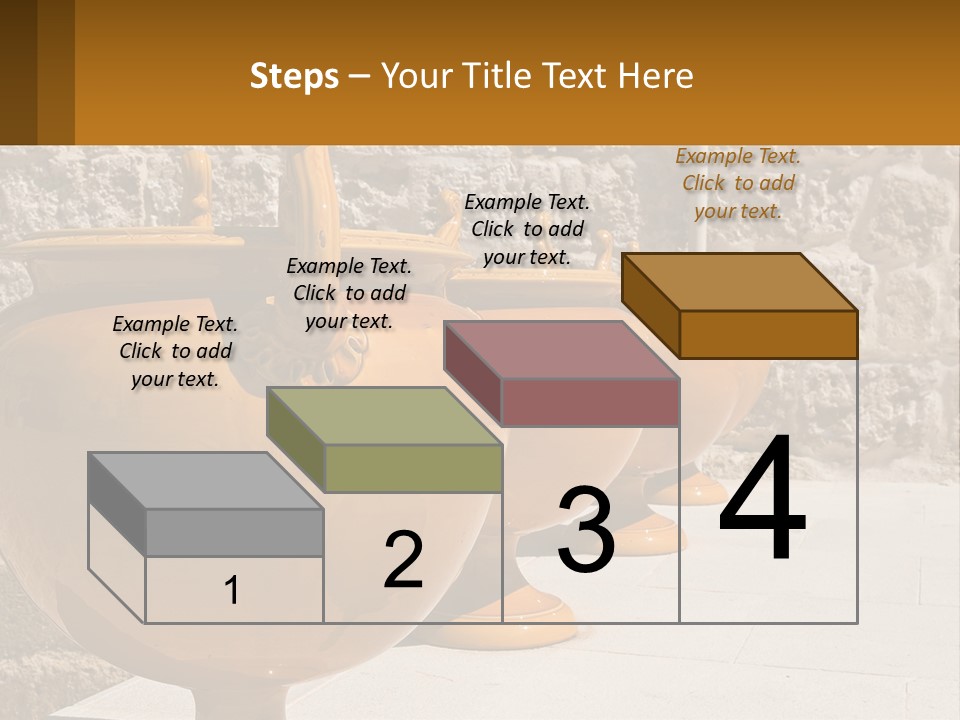 A Group Of Yellow Vases Sitting On Top Of A Sidewalk PowerPoint Template