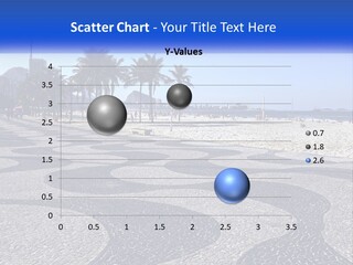 A Sandy Beach With Palm Trees And A Blue Sign PowerPoint Template