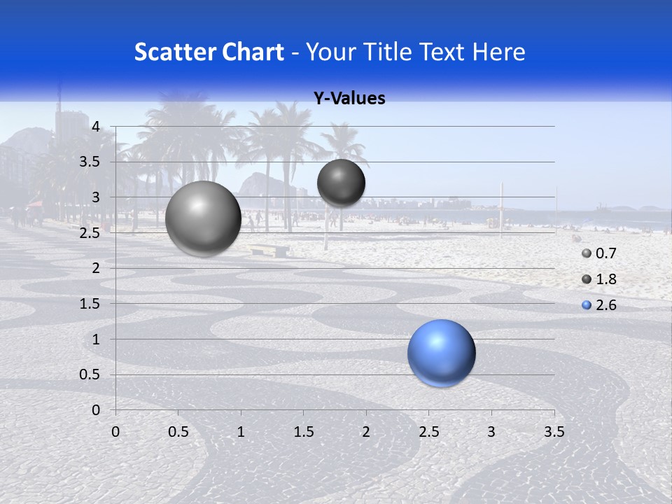 A Sandy Beach With Palm Trees And A Blue Sign PowerPoint Template