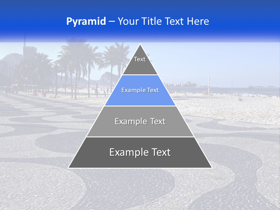 A Sandy Beach With Palm Trees And A Blue Sign PowerPoint Template