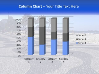 A Sandy Beach With Palm Trees And A Blue Sign PowerPoint Template