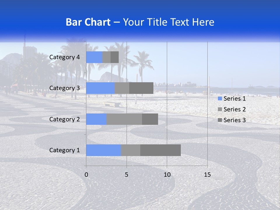 A Sandy Beach With Palm Trees And A Blue Sign PowerPoint Template