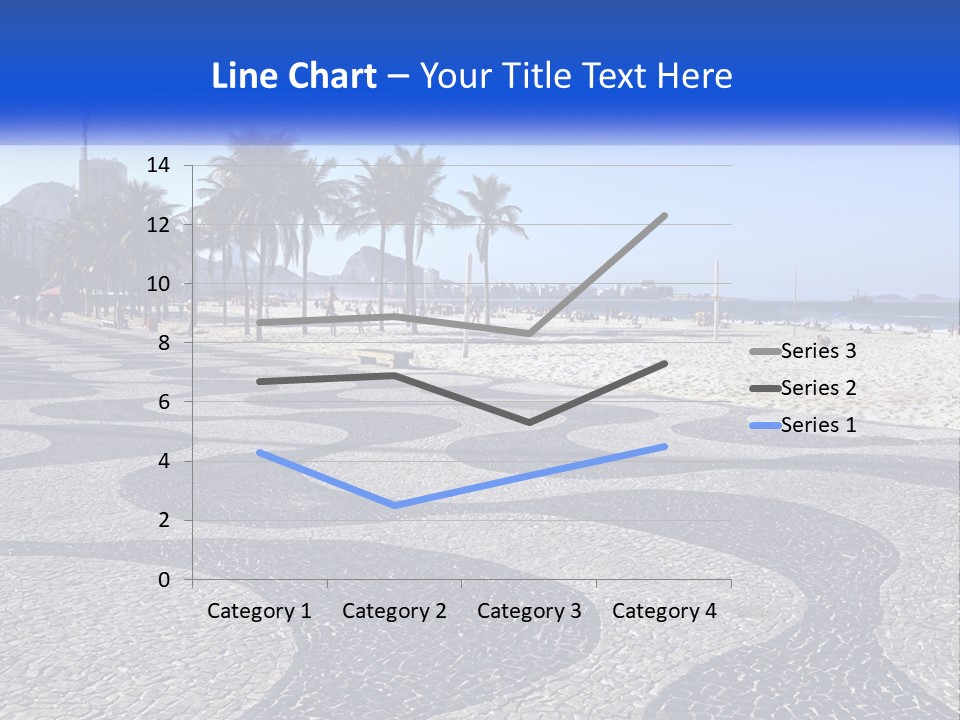 A Sandy Beach With Palm Trees And A Blue Sign PowerPoint Template