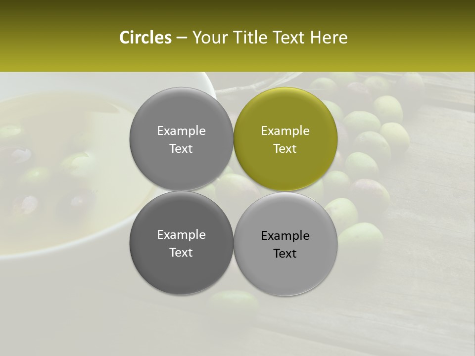 A Bowl Of Olives And Bread On A Table PowerPoint Template