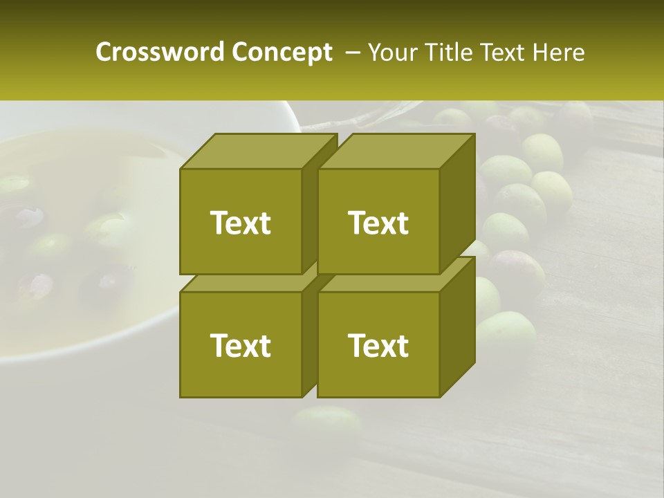 A Bowl Of Olives And Bread On A Table PowerPoint Template