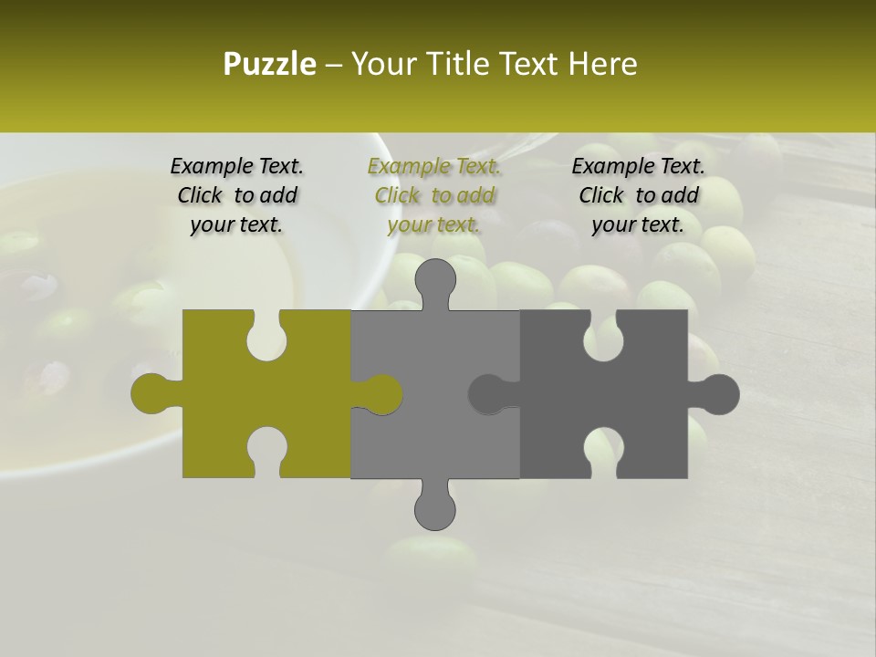 A Bowl Of Olives And Bread On A Table PowerPoint Template
