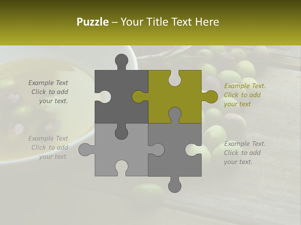 A Bowl Of Olives And Bread On A Table PowerPoint Template