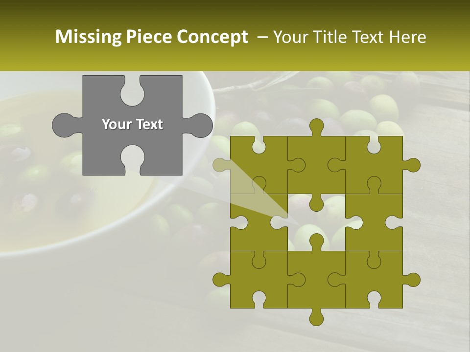 A Bowl Of Olives And Bread On A Table PowerPoint Template
