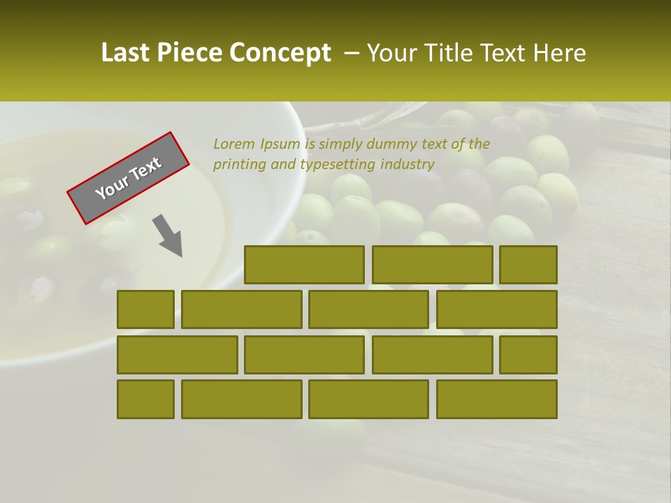 A Bowl Of Olives And Bread On A Table PowerPoint Template