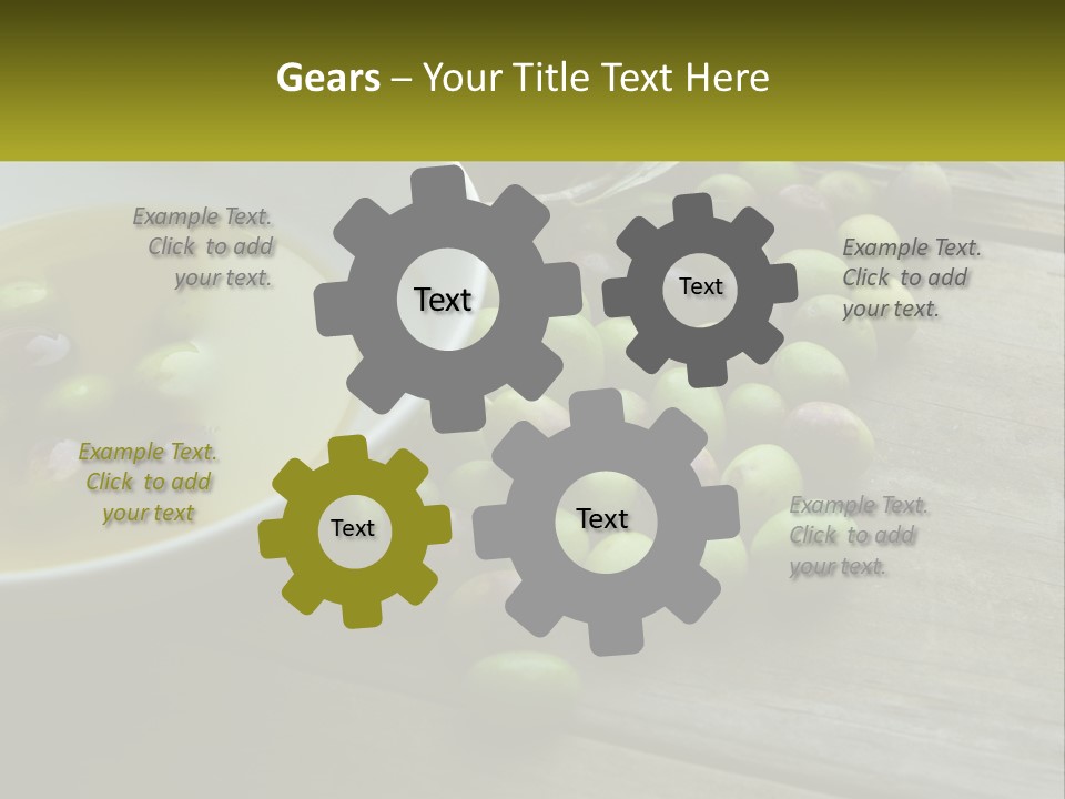 A Bowl Of Olives And Bread On A Table PowerPoint Template