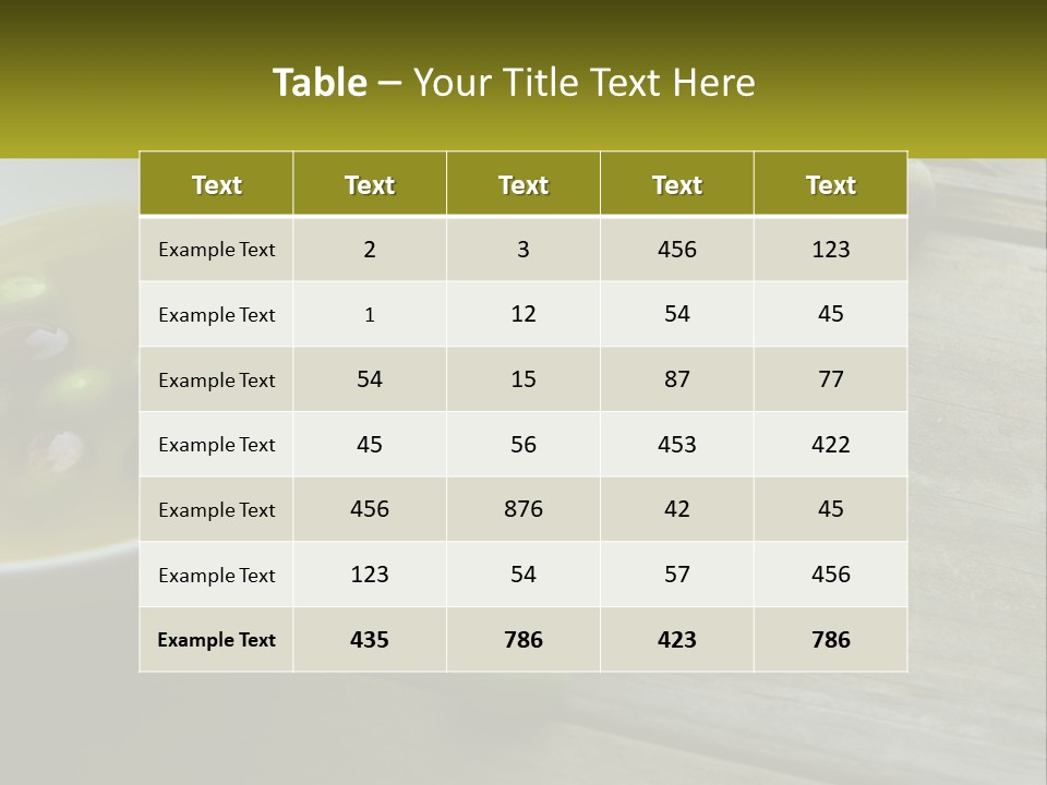 A Bowl Of Olives And Bread On A Table PowerPoint Template